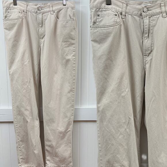 Tommy Hilfiger Women's Preppy Straight Leg Pants 12 Tan Khaki Cotton Normcore - Picture 1 of 11